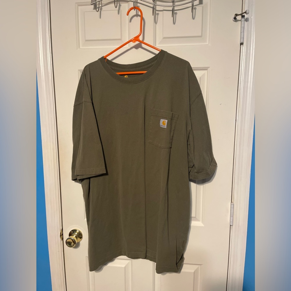 Carhartt T Shirt Mens 3XL Tall Brown Short Sleeve Pocket Tee Original Fit Work